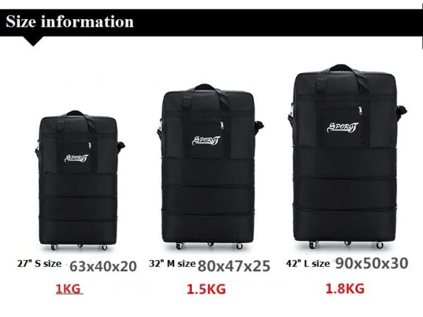 Collapsible Trolley Luggage Bag - Image 2